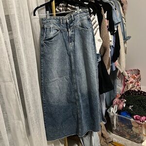 Free people denim maxi skirt